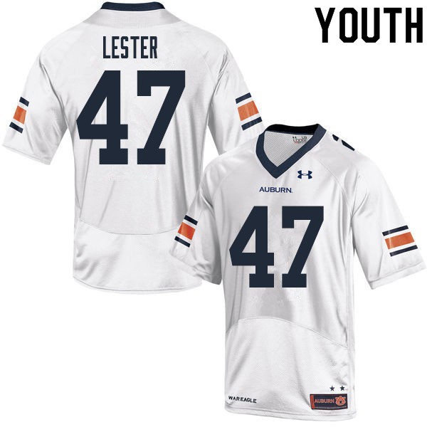Youth Auburn Tigers #47 Barton Lester White 2020 College Stitched Football Jersey